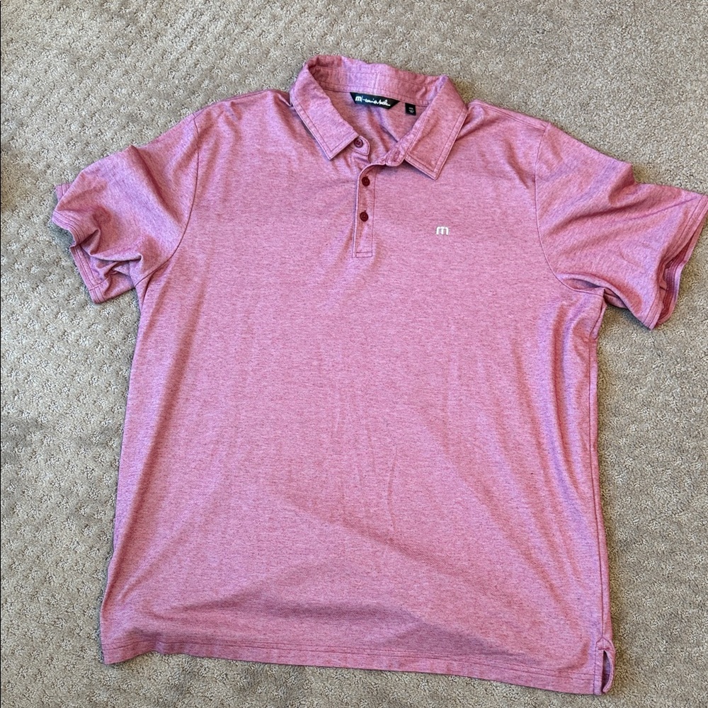 Travis Mathew Light Red Polo Shirt